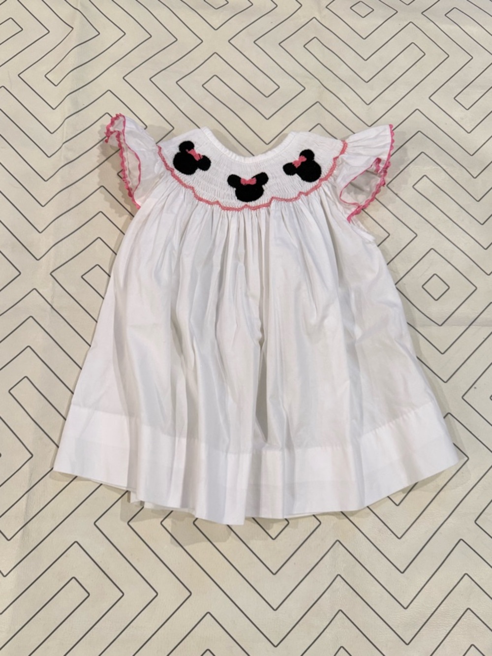 Smockingbird White Minnie Mouse Dress